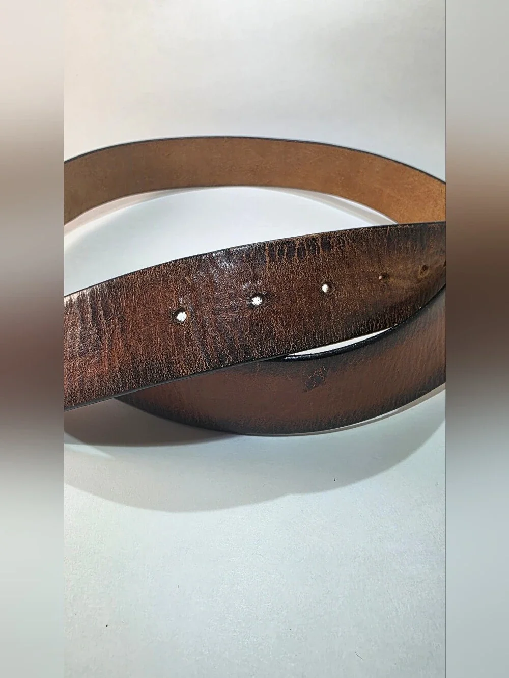 Vintage Old Navy Brown Leather Belt W/ Guitar Belt Buckle Western